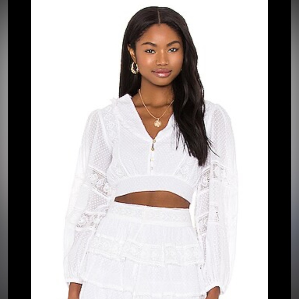 LoveShackFancy white Lace Blouse size 4
